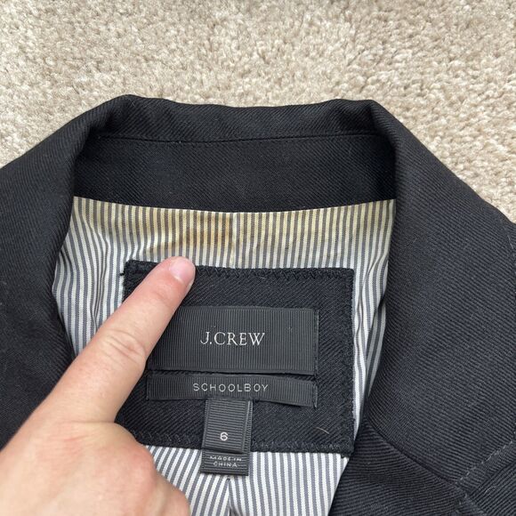 J Crew Schoolboy Blazer Womens 6 Black Wool Preppy Career Jacket Academia - Picture 8 of 9